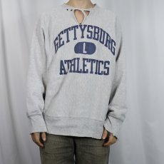 画像2: 80's Champion REVERSE WEAVE USA製 トリコタグ "GETTYSBURG ATHLETICS" プリントスウェット L (2)