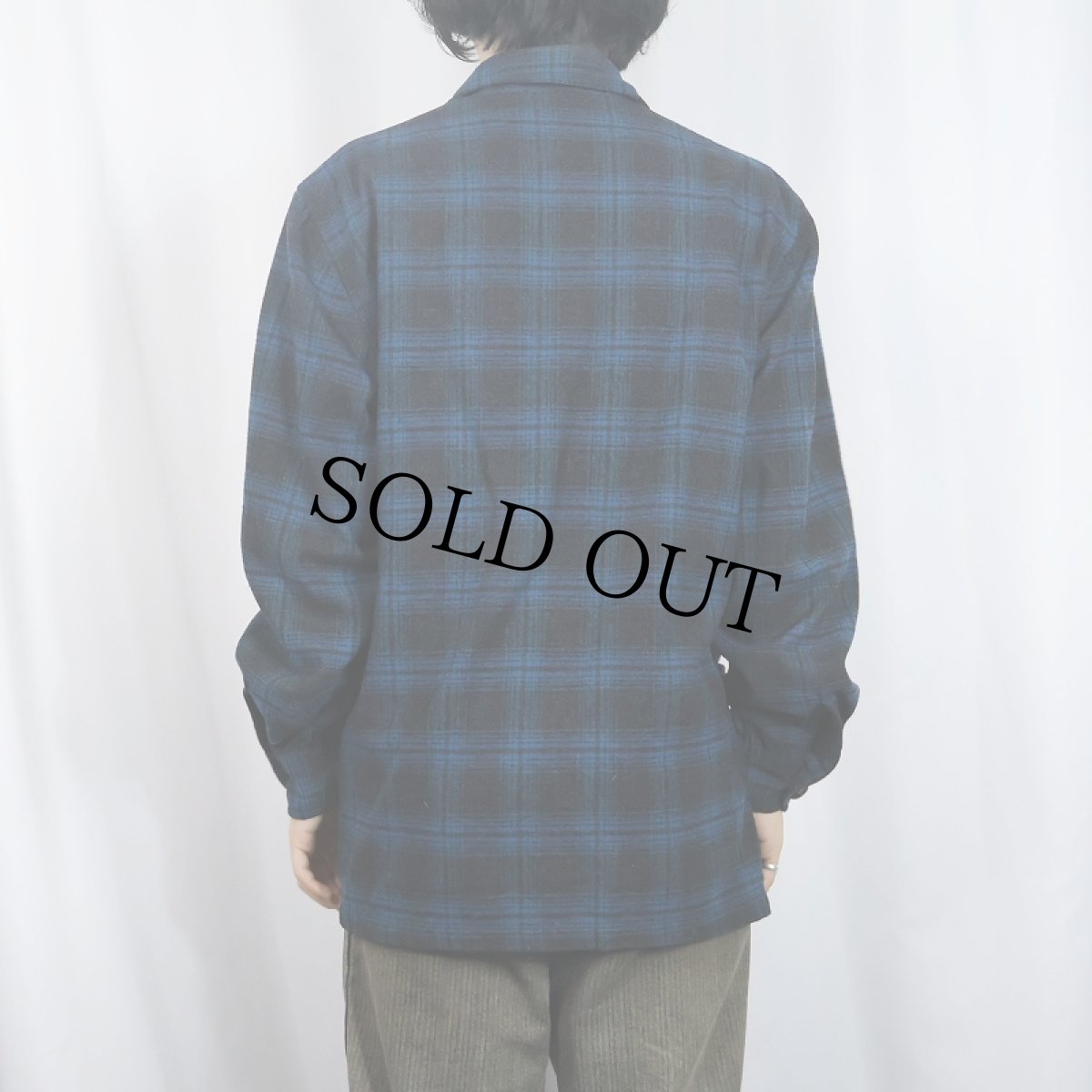 画像3: 50〜60's PENDLETON オンブレーチェック柄 ウールジャケット M (3)