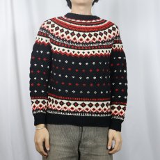 画像2: 〜60's Fritsch Switzerland製 ノルディック柄 ウールニットセーター (2)