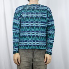 画像2: 60's White Stag Denmark製 ノルディック柄 ウールニットセーター M (2)