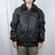 画像2: 80〜90's L.L.Bean USA製 "G-1 TYPE" レザーフライトジャケット SIZE46L (2)
