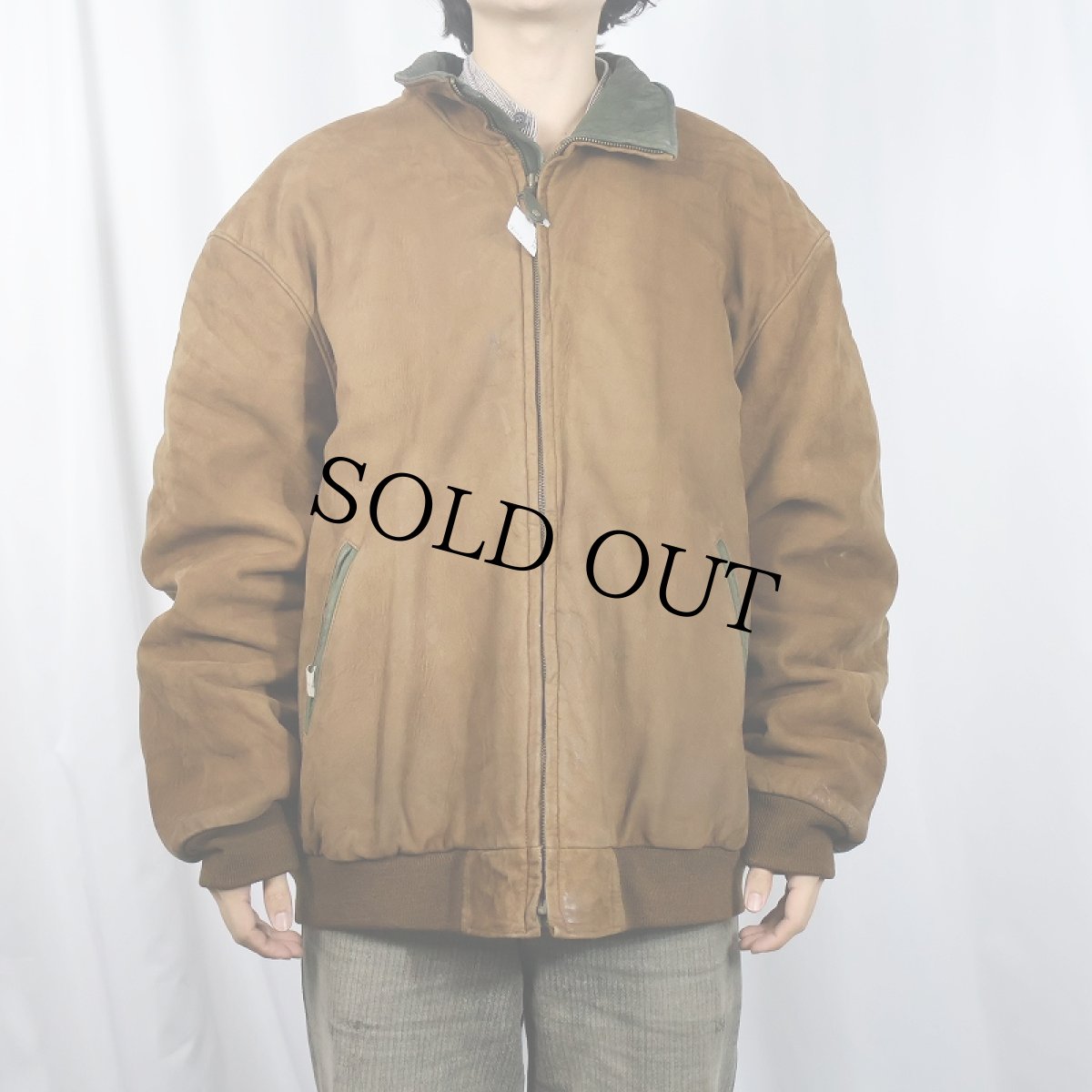 画像2: 80〜90's L.L.Bean USA製 スエードレザージャケット XL (2)