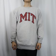 画像2: 80's Champion トリコタグ REVERSE WEAVE USA製 "MIT" 染み込みプリントスウェット XXL (2)