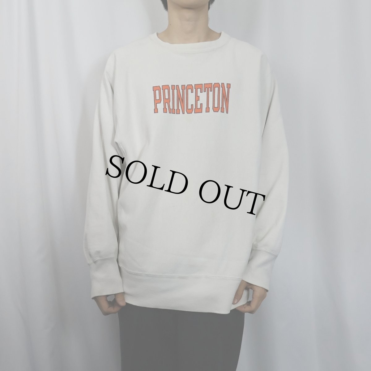 画像2: 80's Champion トリコタグ REVERSE WEAVE USA製 "PRINCETON" 染み込みプリントスウェット XL (2)