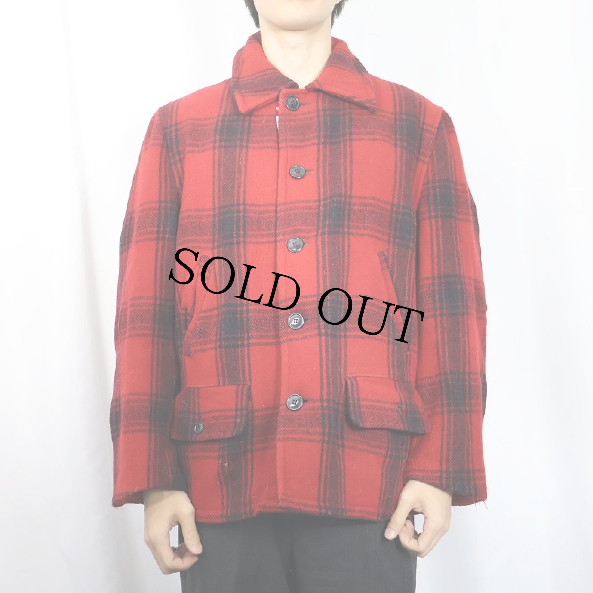 画像2: 60〜70's Monterey Club SPORTSWEAR USA製 チェック柄 ウールジャケット SIZE42 (2)