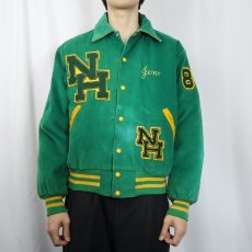 画像3: 70〜80's SAMZIE'S USA製 "N. H. H. S." パッチ付き 中綿入り コーデュロイスタジャン M (3)
