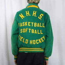 画像4: 70〜80's SAMZIE'S USA製 "N. H. H. S." パッチ付き 中綿入り コーデュロイスタジャン M (4)