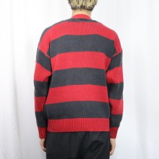 画像3: 90's GAP ボーダー柄 ラミー×コットンニットカーディガン S (3)