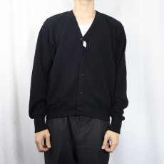 画像2: 60〜70's TOWNCRAFT Penneys ウールニットカーディガン BLACK L (2)