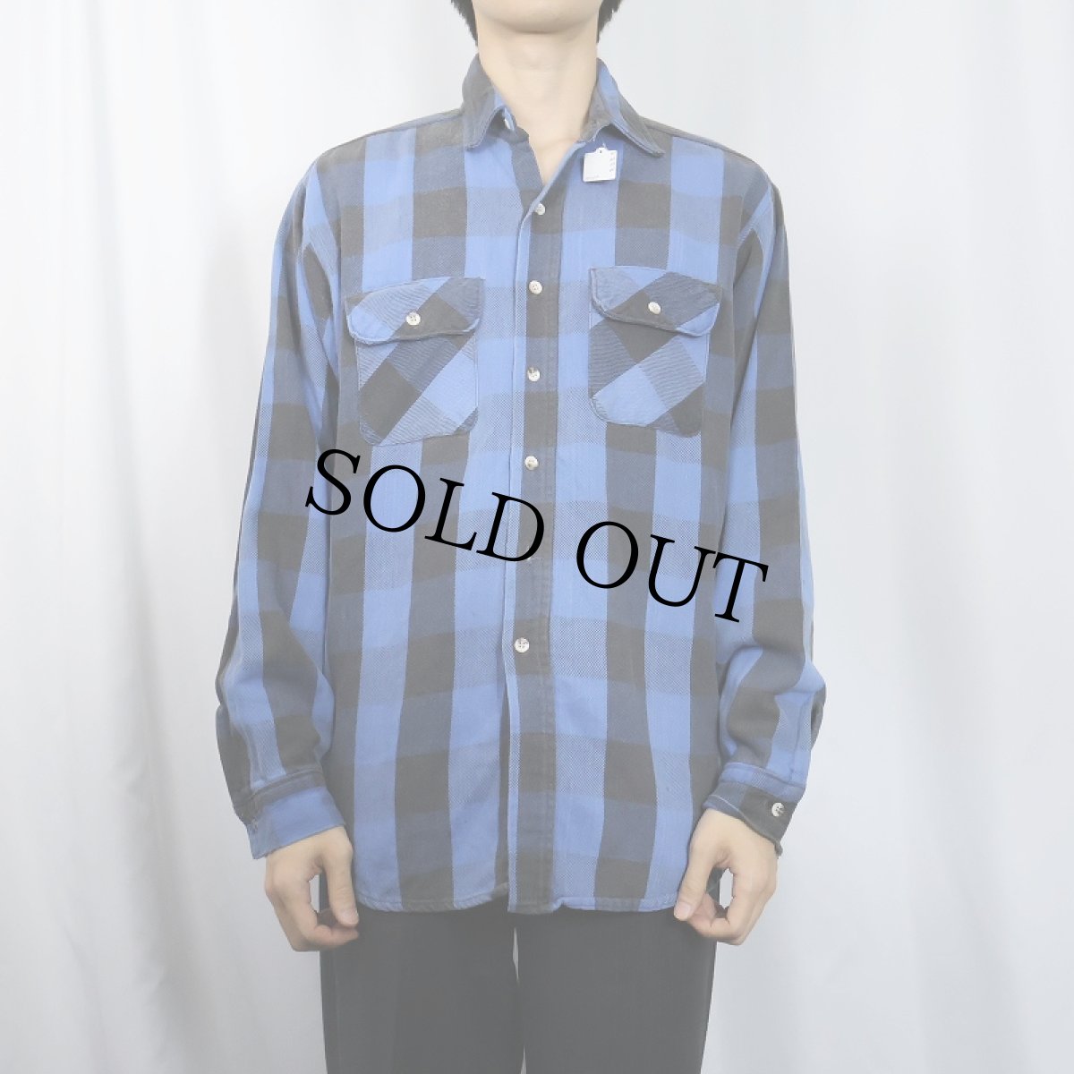 画像2: 70's Wear Guard ブロックチェック柄 ヘビーネルシャツ (2)