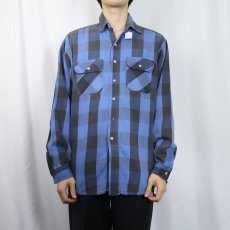 画像2: 70's Wear Guard ブロックチェック柄 ヘビーネルシャツ (2)