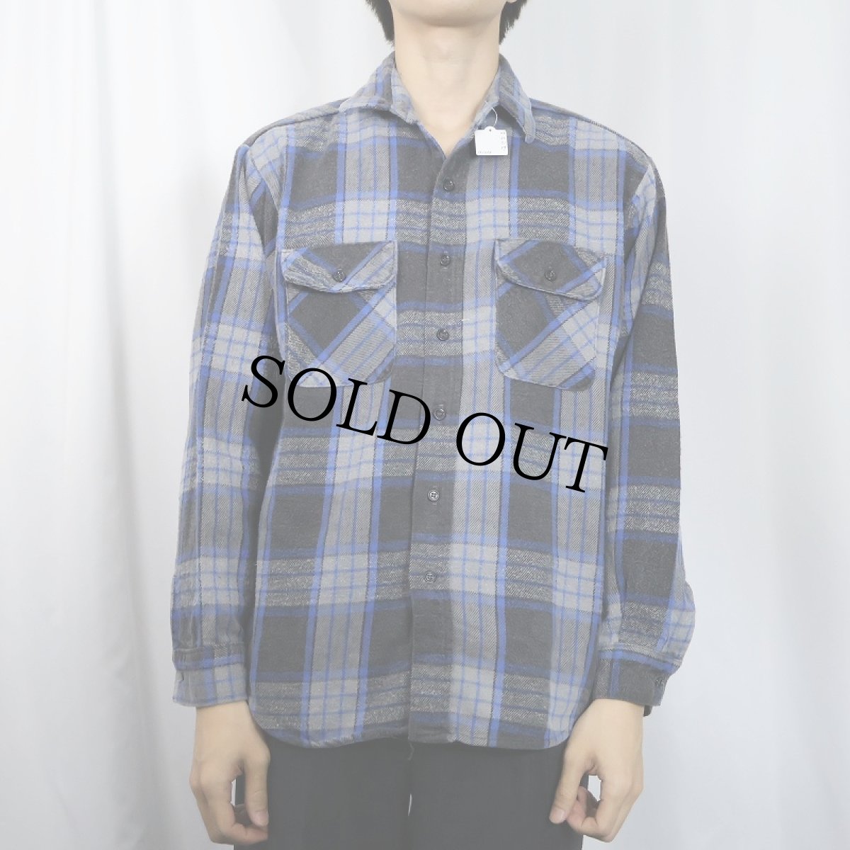 画像2: 80's Trails End チェック柄 ヘビーネルシャツ L (2)