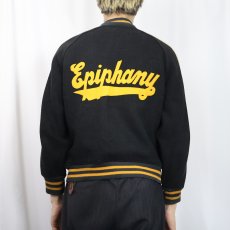 画像4: 60's Felco "Epiphany" パッチ付き ウールスタジャン BLACK SIZE38 (4)