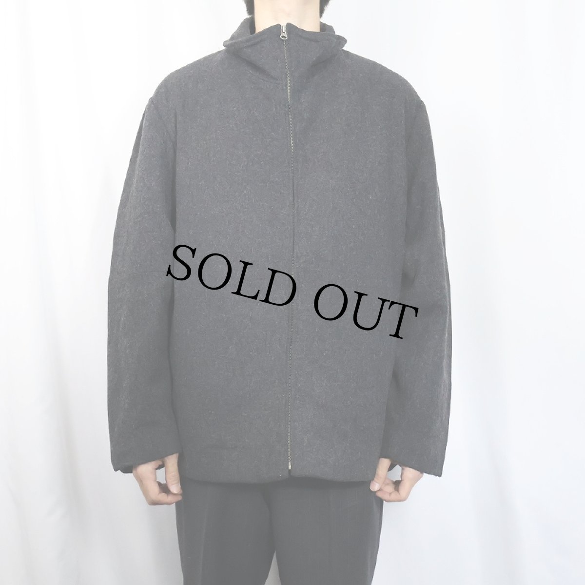 画像2: GAP キルティングライナー メルトンウールジャケット L (2)