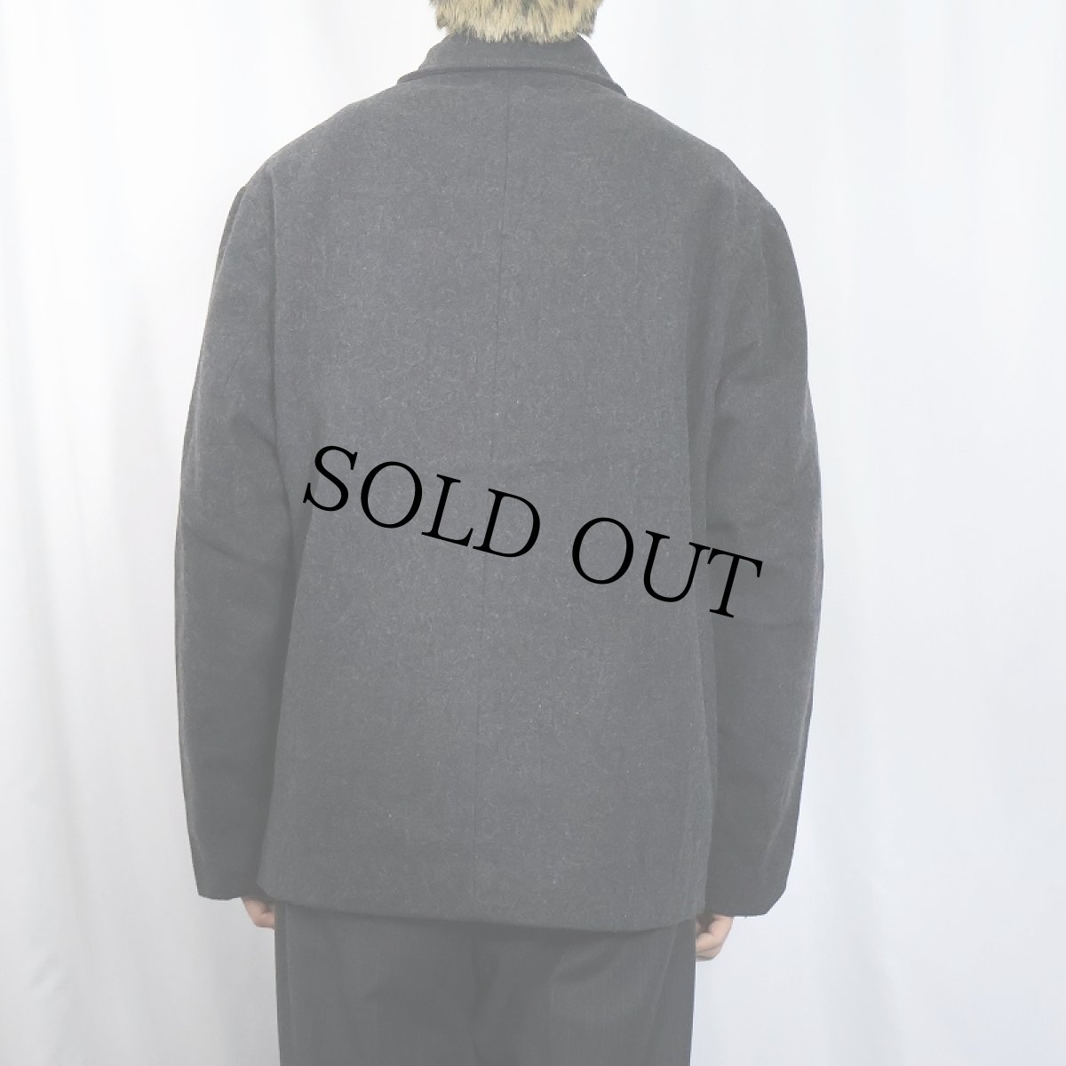 画像3: GAP キルティングライナー メルトンウールジャケット L (3)