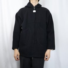 画像2: 40's〜 James W. Brine Co メルトンウールフードコート BLACK (2)