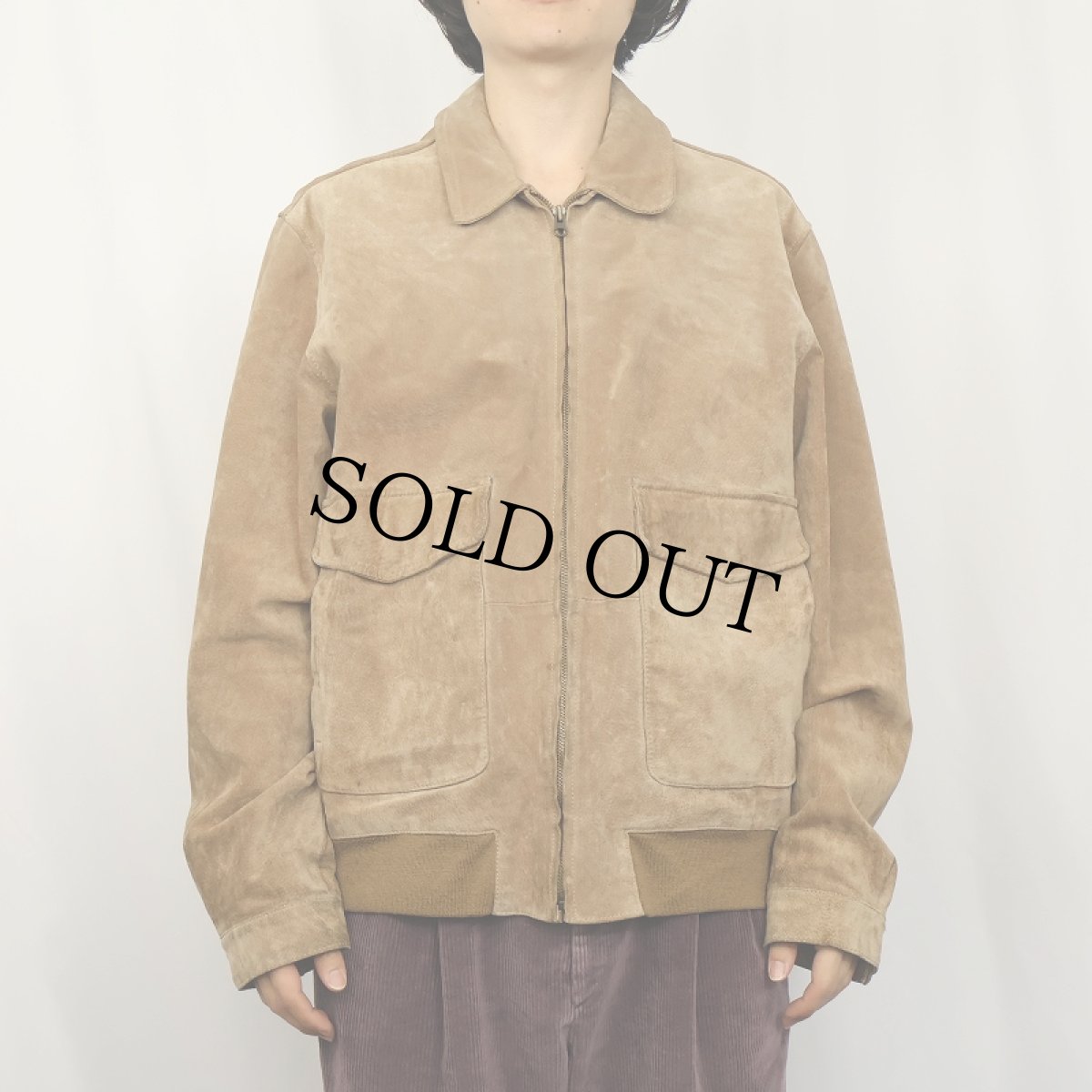 画像2: Aberdeen "A-2 TYPE" スエードレザージャケット Ｌ (2)