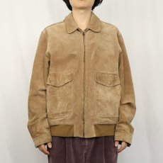 画像2: Aberdeen "A-2 TYPE" スエードレザージャケット Ｌ (2)