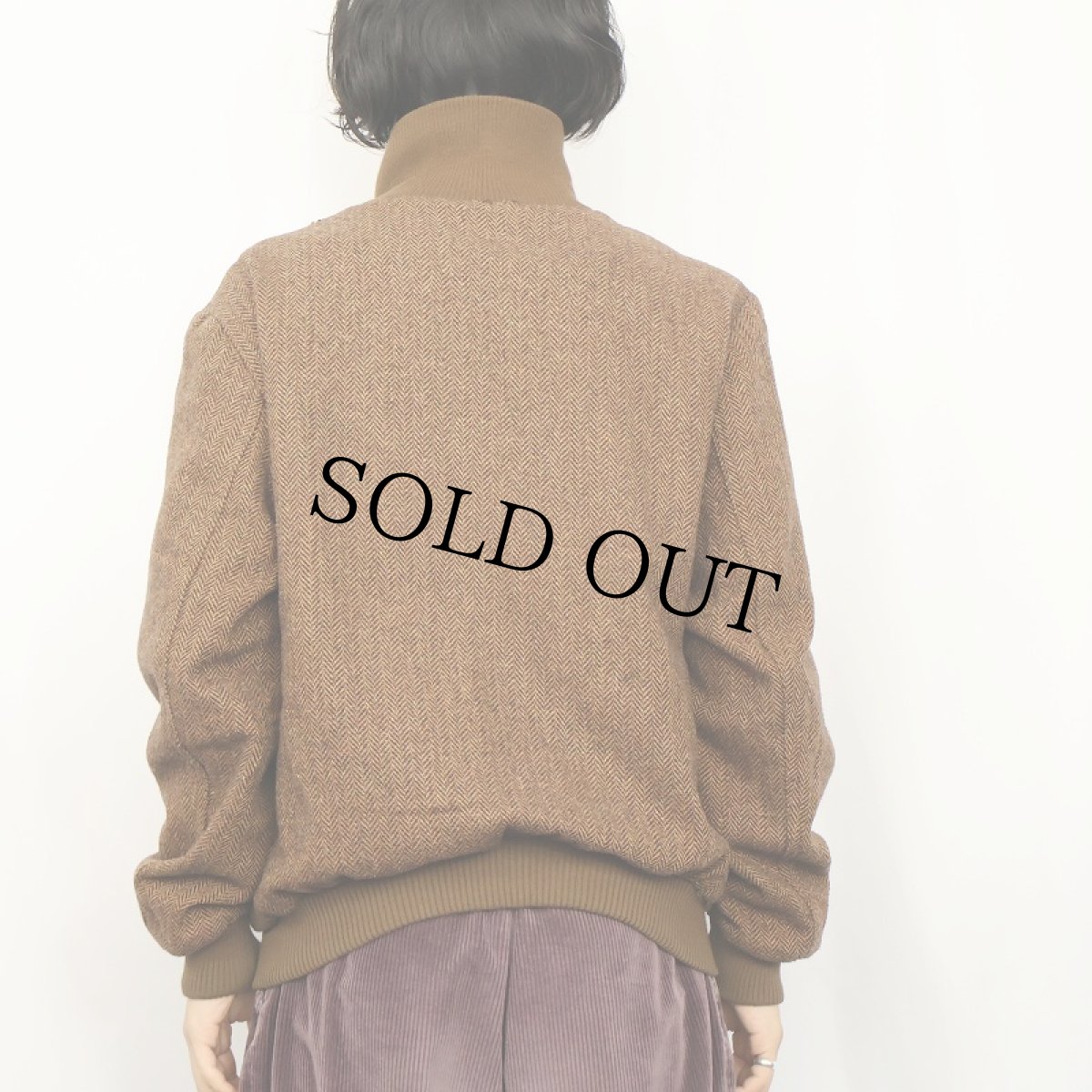 画像3: 80〜90's Faciba Casuals ウールツイードジップジャケット SIZE50 (3)