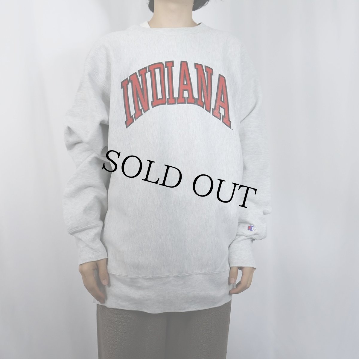 画像2: 90's Champion REVERSE WEAVE USA製 "INDIANA" プリントスウェット XXL (2)