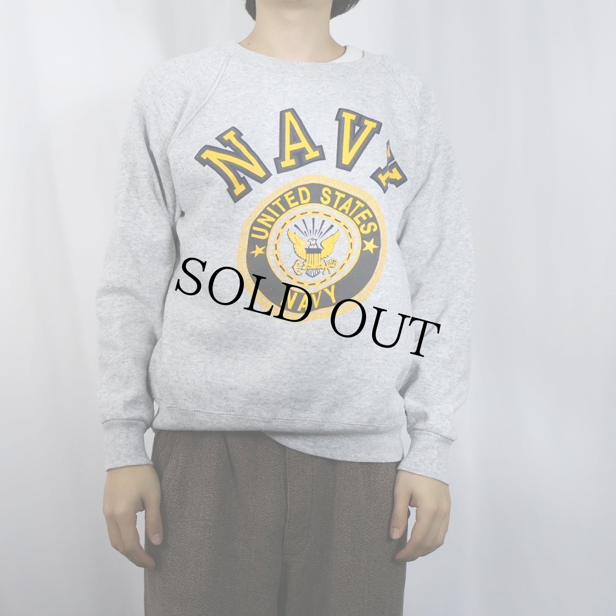画像3: 90's SOFFE SWEAT USA製 "U.S.NAVY" リフレクタープリントスウェット L (3)