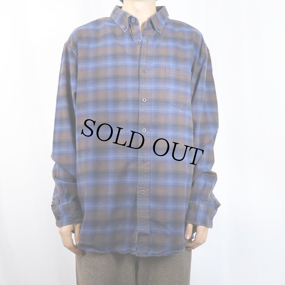 画像2: PENDLETON "MASON" オンブレーチェック柄 ボタンダウンネルシャツ XL (2)