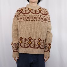 画像2: 70's PENDLETON USA製 総柄 ウールニットセーター M (2)