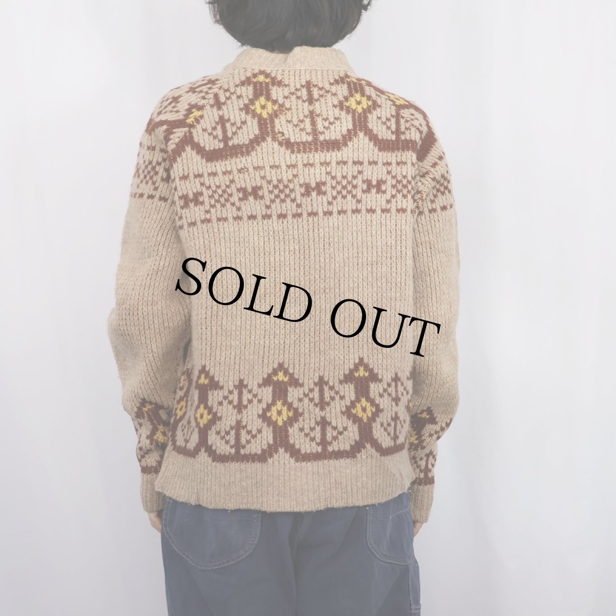 画像3: 70's PENDLETON USA製 総柄 ウールニットセーター M (3)