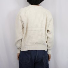 画像3: 90's Eddie Bauer ラグランコットンニットセーター L  (3)