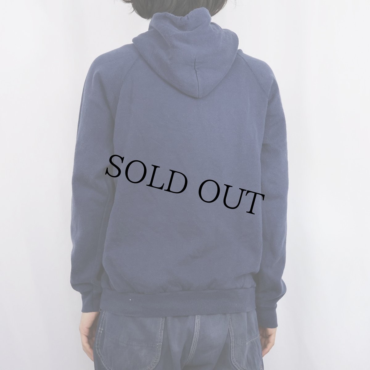 画像3: 90's Hanes USA製 "T-Birds" プリントスウェットフーディー NAVY XL (3)