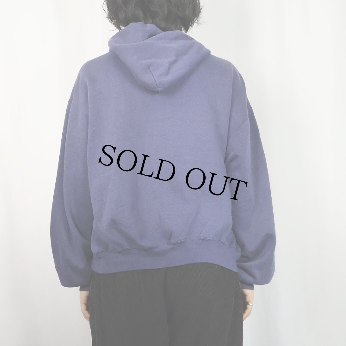 画像3: 80's BASSETT-WALKER USA製 無地スウェットジップパーカー NAVY (3)