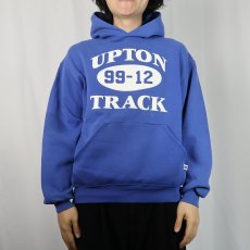画像2: 90's RUSSELL ATHLETIC USA製 "UPTON 99-12 TRACK" プリントスウェットフーディー M (2)