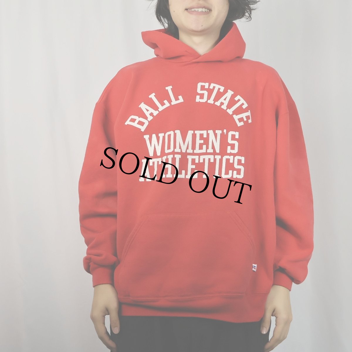 画像2: 90's RUSSELL ATHLETIC USA製 "BALL STATE WOMEN'S ATHLETICS" プリントスウェットフーディー XL (2)