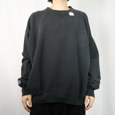 画像2: 90's RUSSELL ATHLETIC USA製 前V 無地スウェット BLACK XXXL (2)
