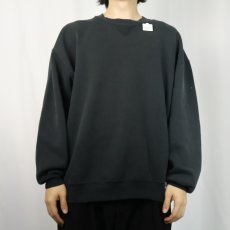 画像2: 90's RUSSELL ATHLETIC 前V 無地スウェット BLACK (2)