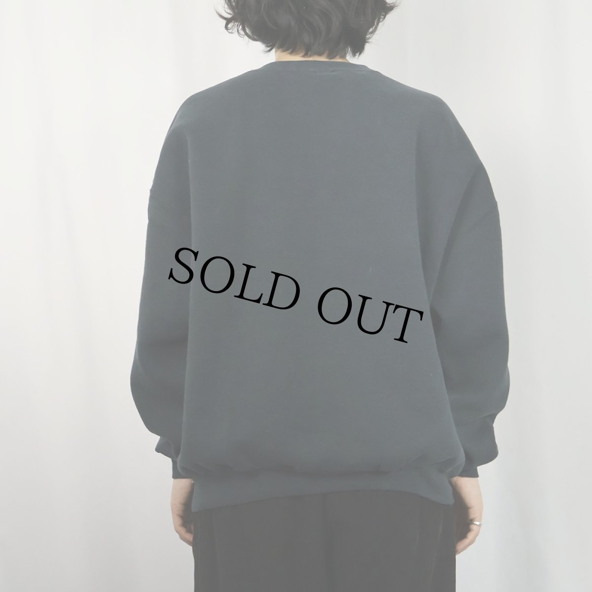 画像3: 90's RUSSELL ATHLETIC USA製 前V 無地スウェット BLACK XXL (3)