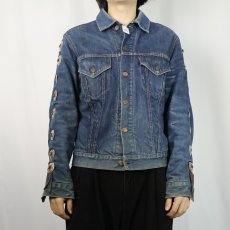画像2: 60's LEVI'S 559 ブランケットライナー コンチョボタンカスタム デニムジャケット SIZE40 (2)