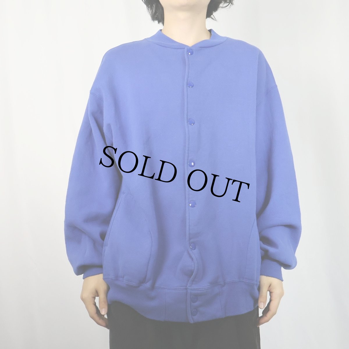 画像2: 90's RUSSELL ATHLETIC USA製 フルスナップ スウェットカーディガン XL (2)