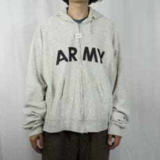 画像2: 80's〜 REVERSE WEAVE TYPE "ARMY" プリントスウェットジップパーカー (2)