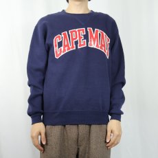 画像2: 90's RUSSELL ATHLETIC USA製 "CAPE MAY" 前V プリントスウェット NAVY M (2)