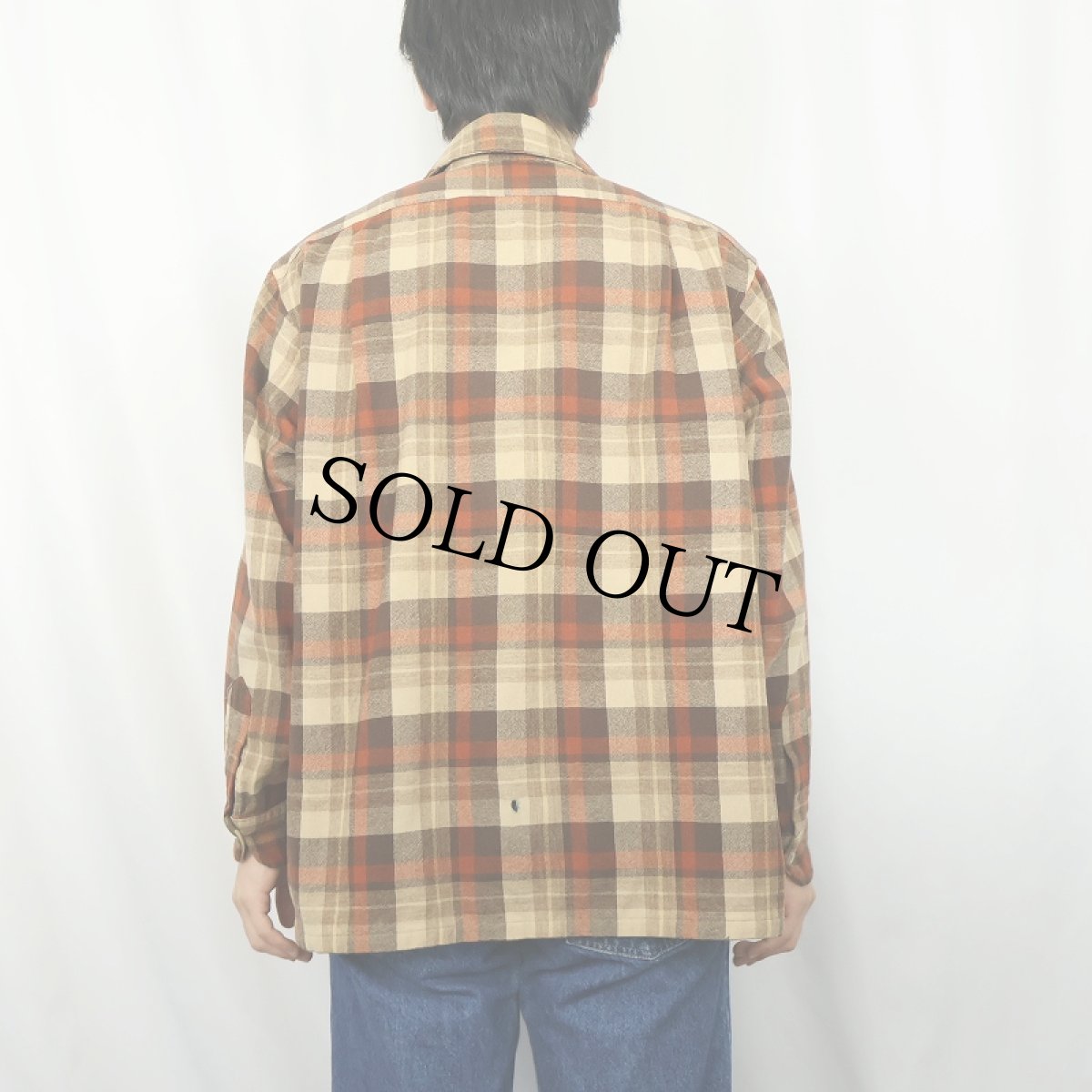 画像3: 70's PENDLETON USA製 チェック柄 オープンカラーウールシャツ XL (3)