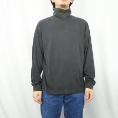 画像2: 90's GAP 無地 タートルネックロンT BLACK M (2)