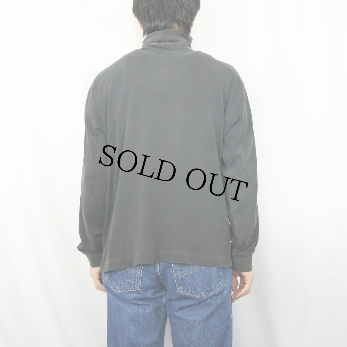 画像3: 90's GAP 無地 タートルネックロンT BLACK M (3)