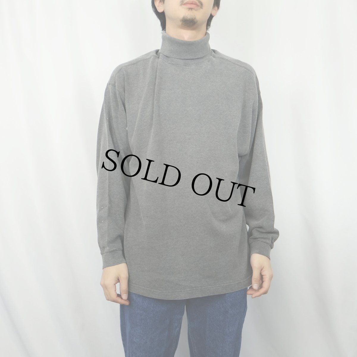 画像2: 90's GAP 無地 タートルネックロンT M (2)