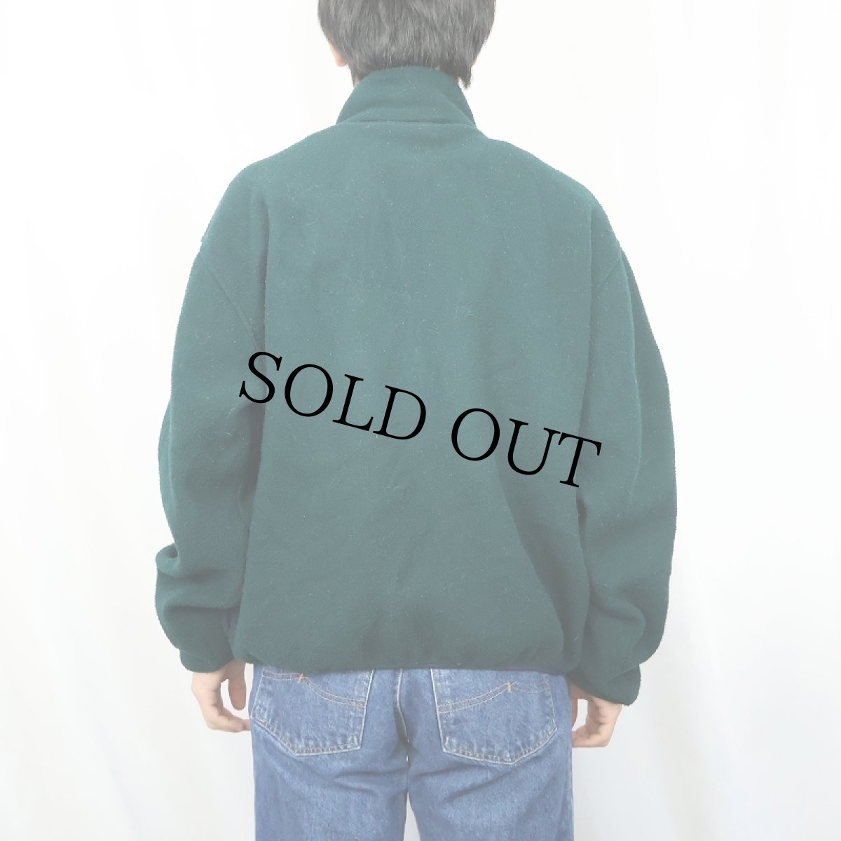 画像3: 80's L.L.Bean 刺繡入り ハーフジップ パイルフリースジャケット (3)