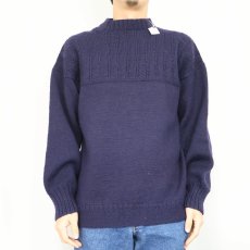 画像2: 〜90's UNKNOWN ウールニットセーター NAVY (2)
