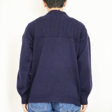 画像3: 〜90's UNKNOWN ウールニットセーター NAVY (3)