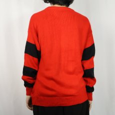 画像3: 90's MICKEY&CO. MICKEY MOUSE 袖ボーダー アクリルニットセーター (3)