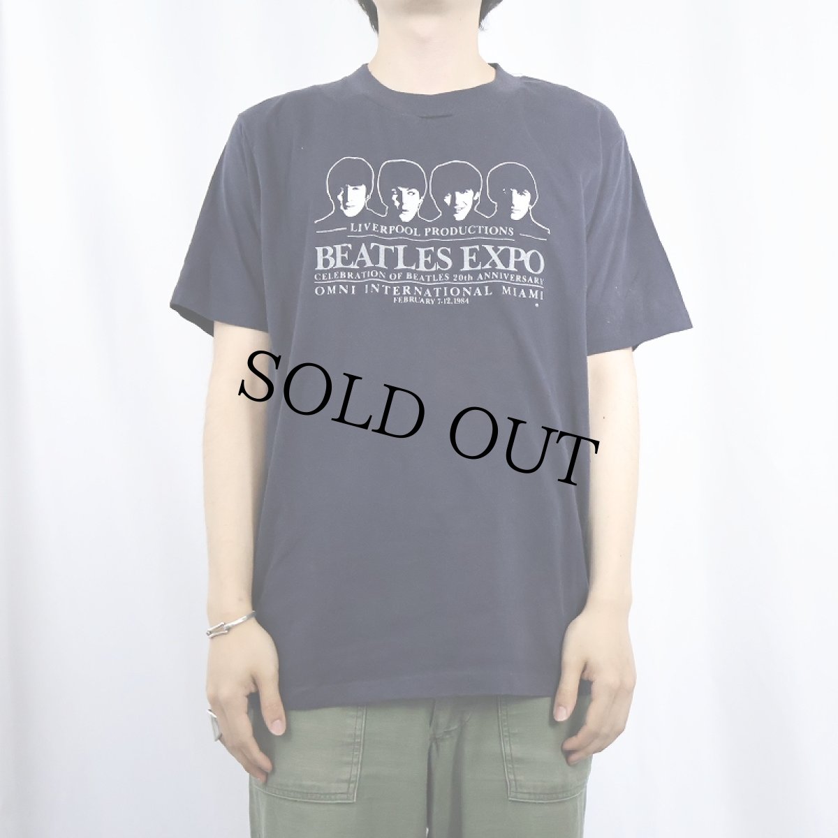 画像2: 80's THE BEATLES "BEATLES EXPO" ロックバンドTシャツ NAVY XL (2)
