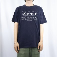 画像2: 80's THE BEATLES "BEATLES EXPO" ロックバンドTシャツ NAVY XL (2)